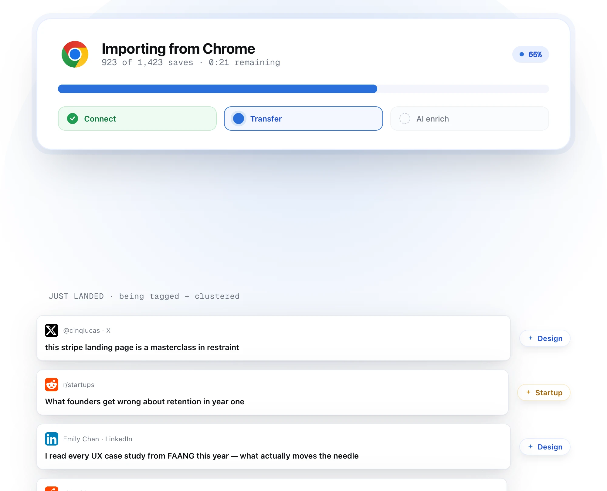 Import bookmarks from Raindrop Pocket and browsers