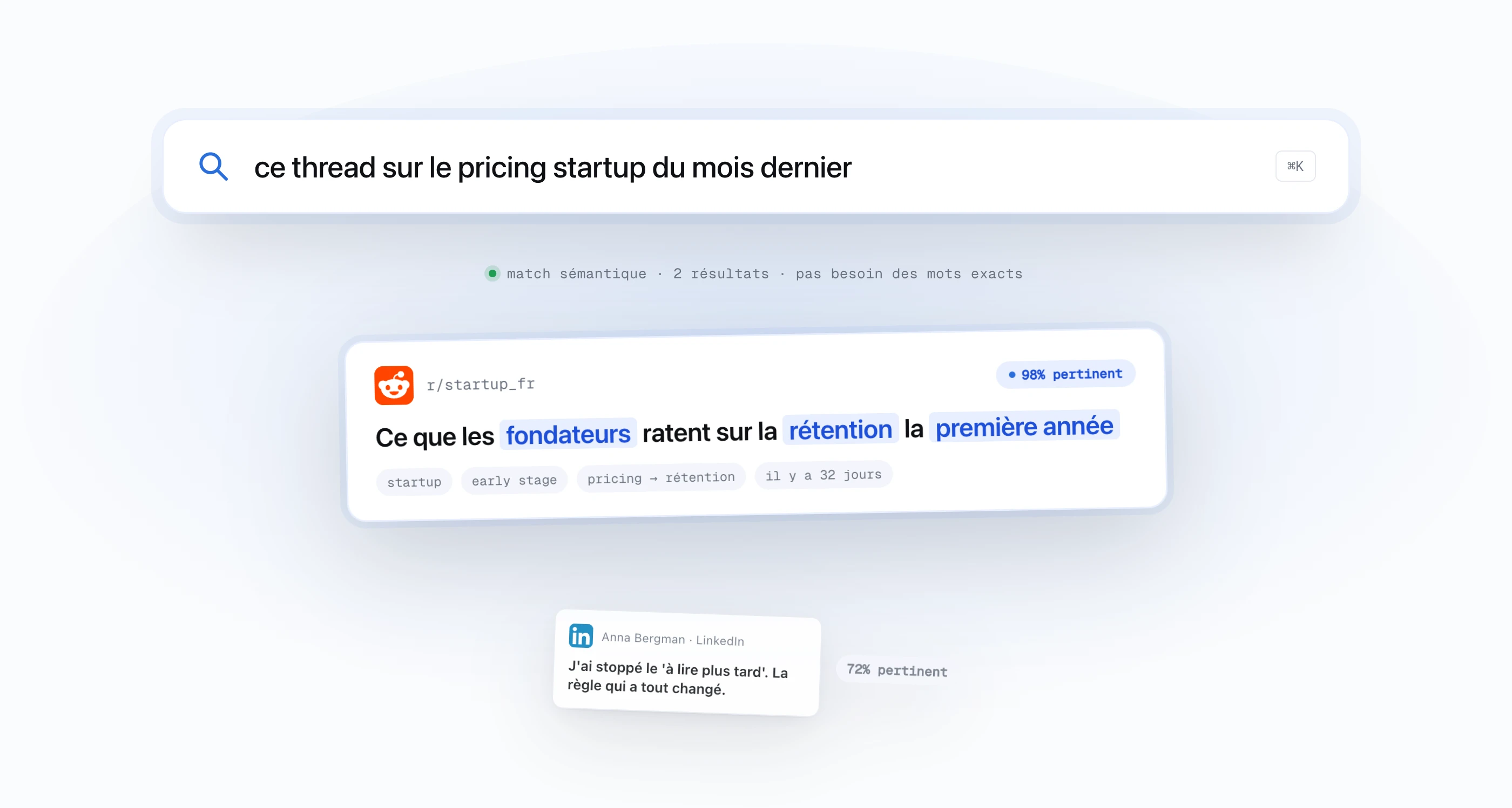 Recherche sémantique de favoris dans toutes les langues